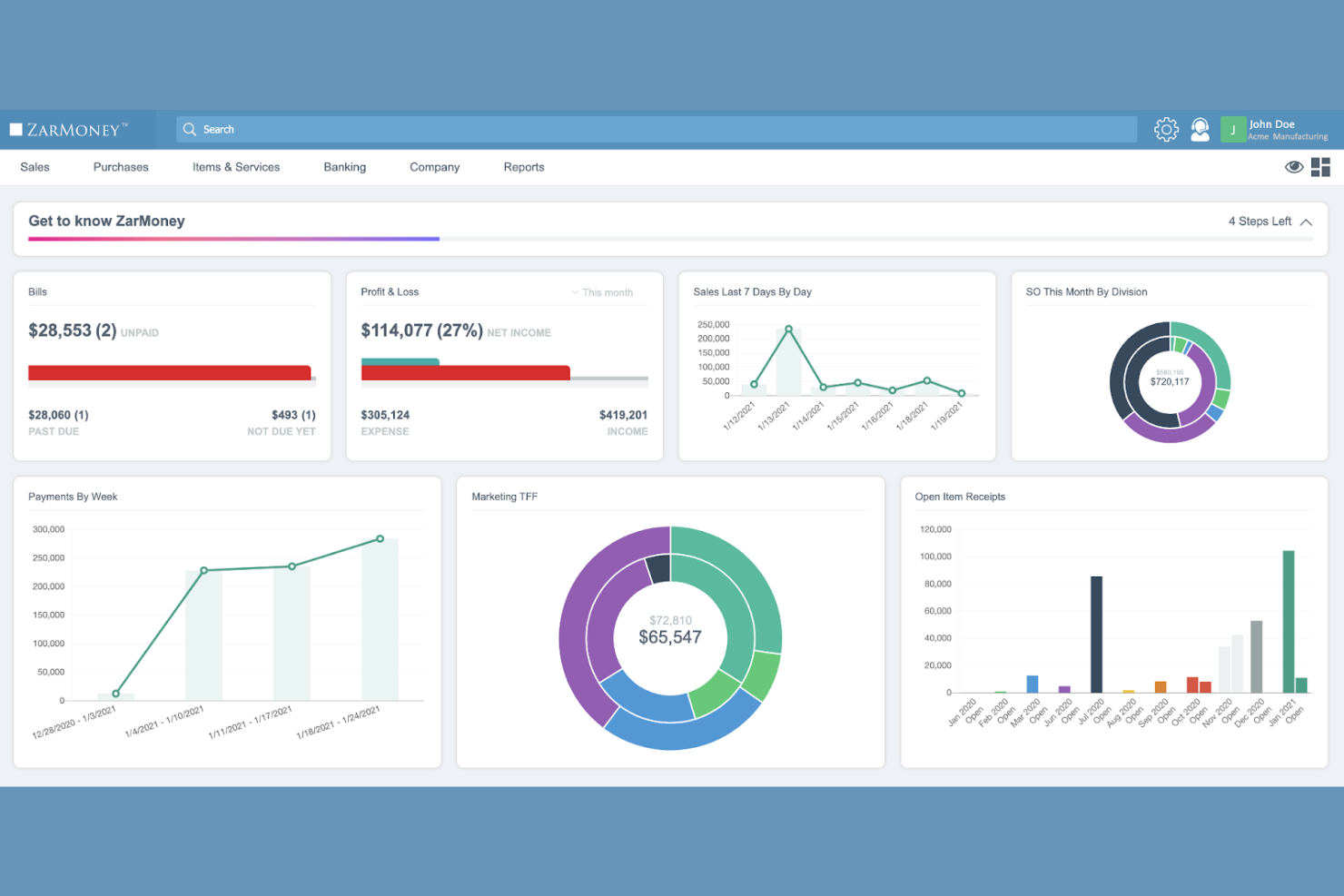 ZarMoney screenshot - 10 Best Financial Reporting Software for Small Businesses in 2026
