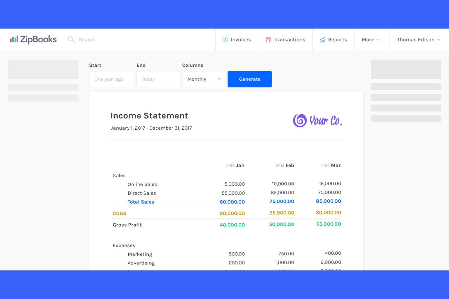 ZipBooks screenshot - 10 Best Financial Reporting Software for Small Businesses in 2026