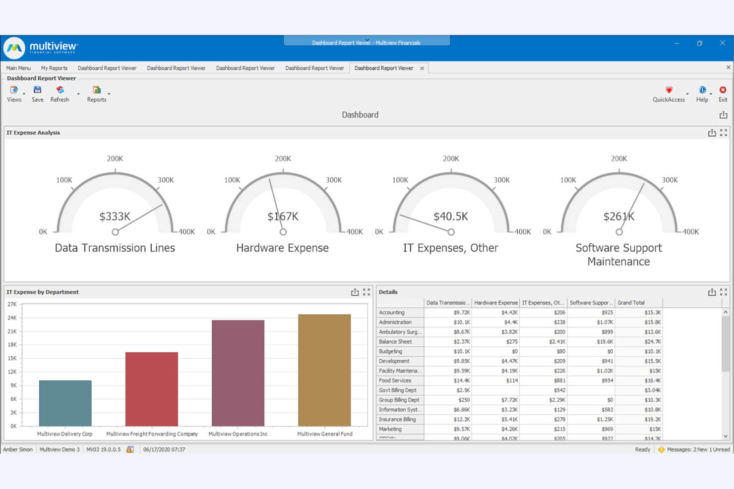 Multiview ERP manages accounting, reporting, and operations in one system.