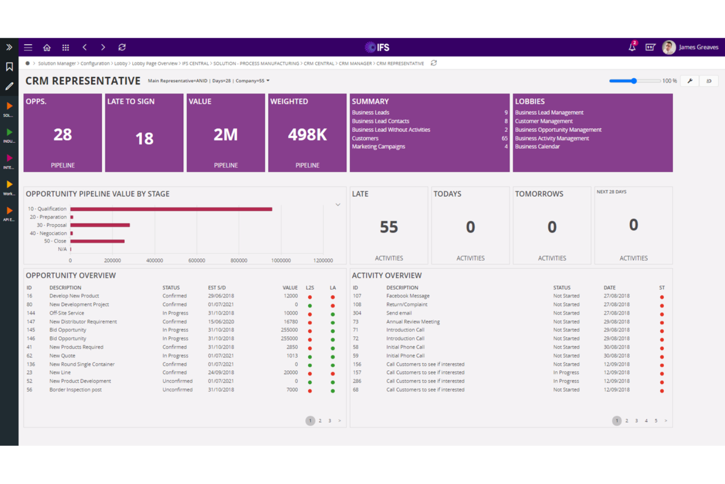 IFS ERP manages finance, assets, supply chains, and projects.