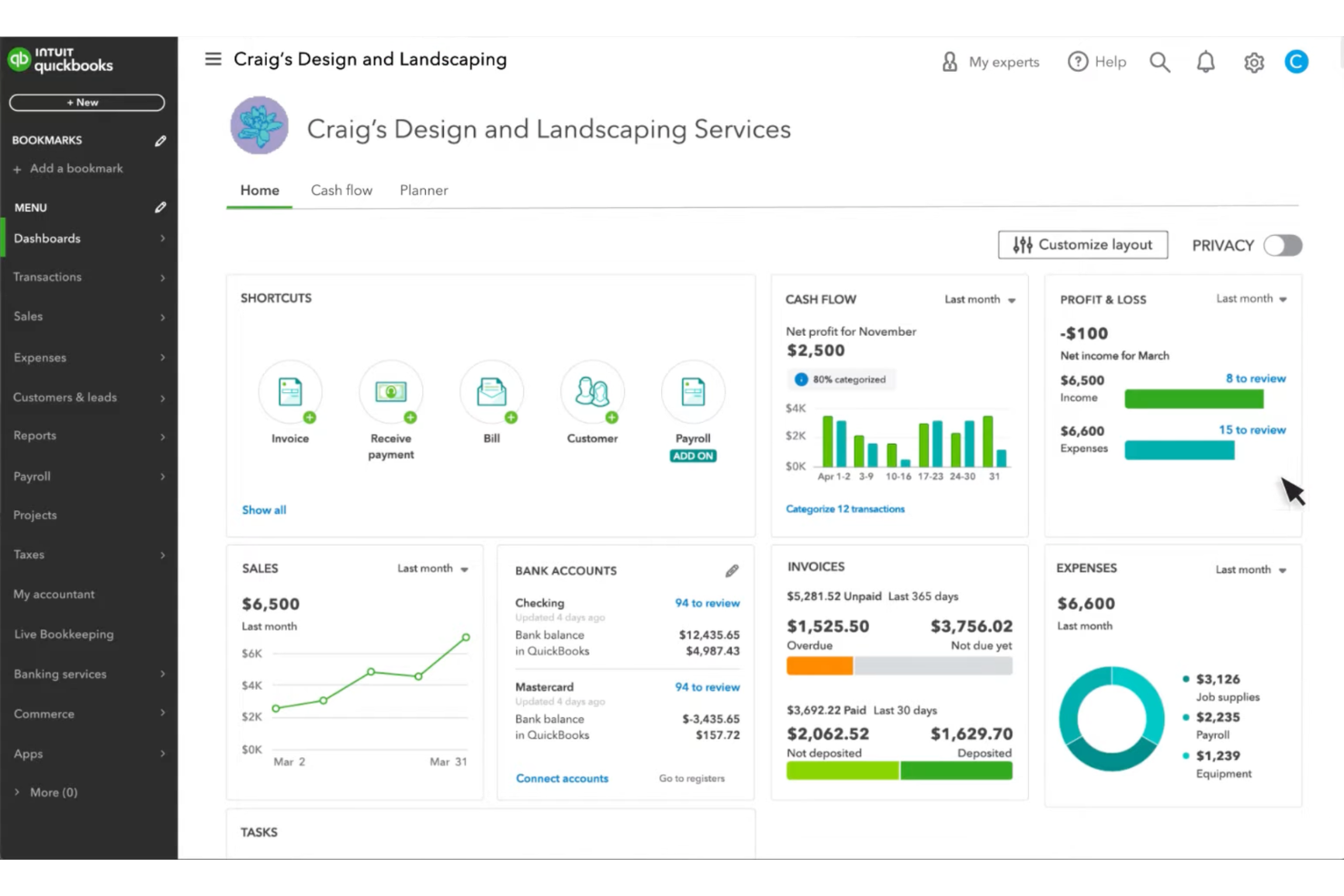 QuickBooks Online simplifies accounting and financial management tasks.