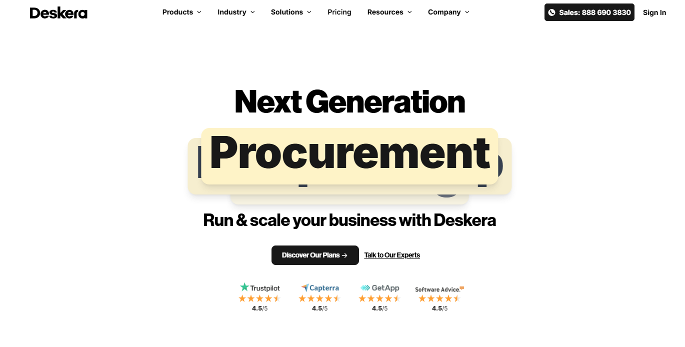Deskera provides unified ERP for finance, inventory, sales, and operations.