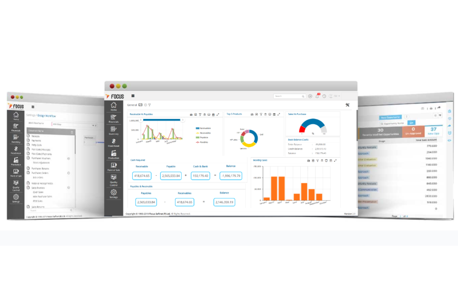 Focus ERP integrates core business functions into one system for unified operations.