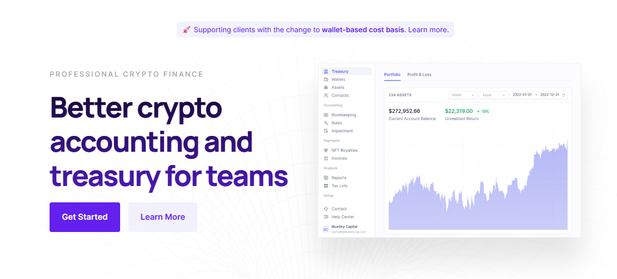 Enterprise-grade web3 crypto accounting &amp; treasury automation.