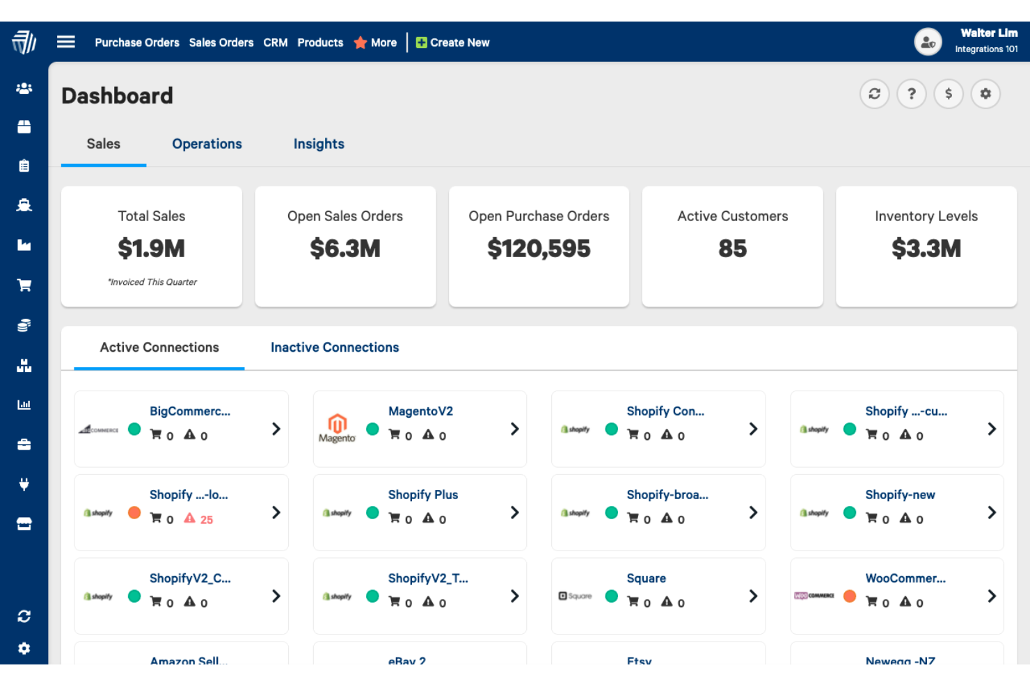 Cin7 unifies inventory and accounting across retail and wholesale channels.