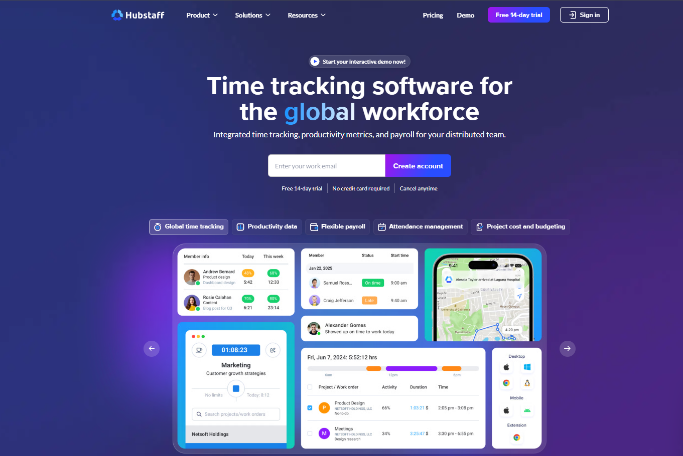 Hubstaff logs receipts and project expenses for tracking, invoicing and billing.