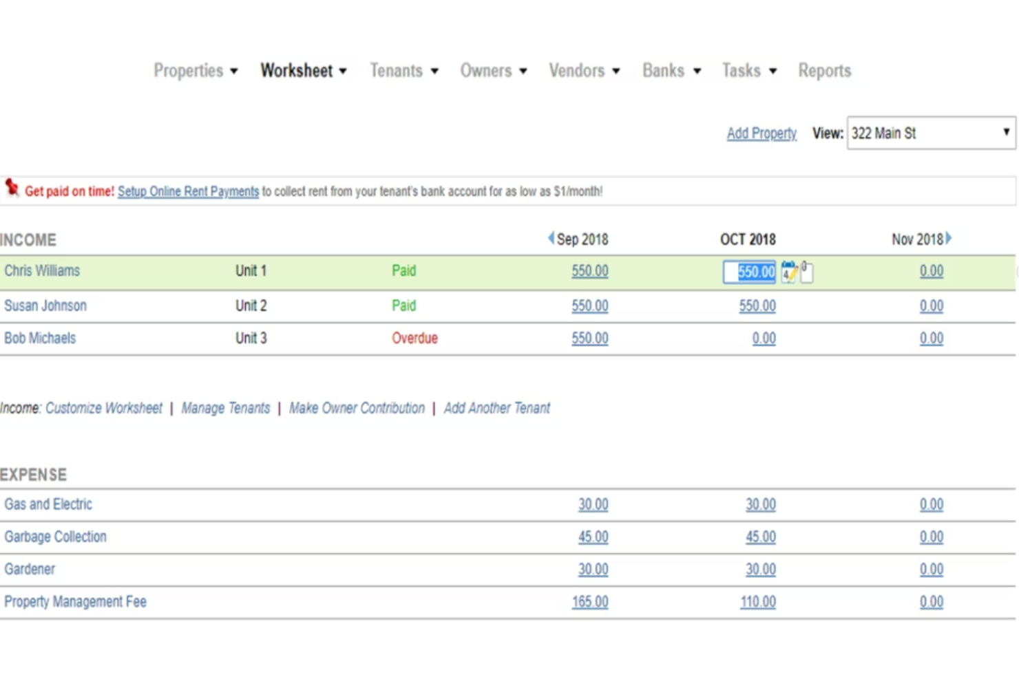 Tracks rent, expenses, and finances for rental properties.