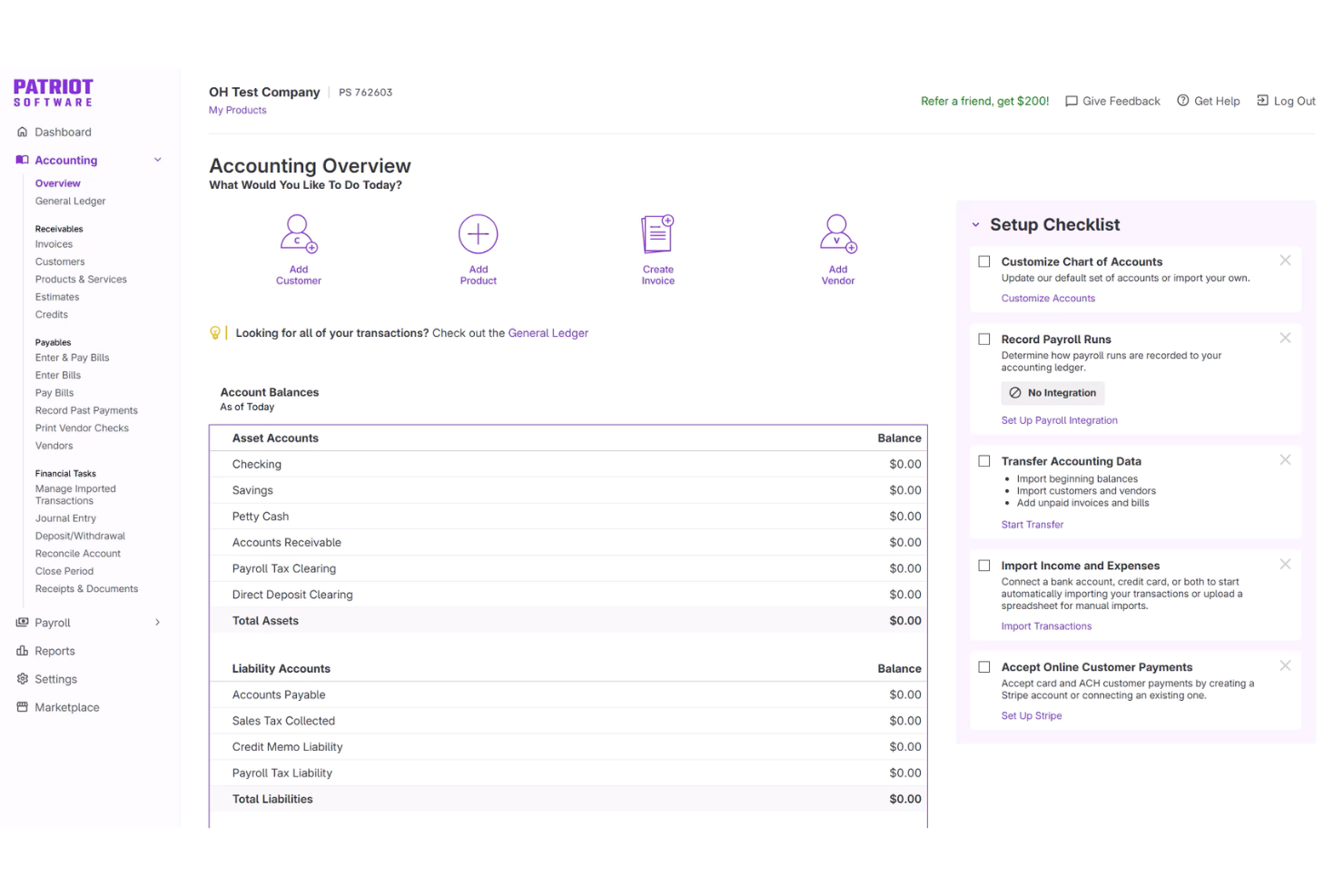 Tracks income, expenses, payroll, and taxes for small businesses.