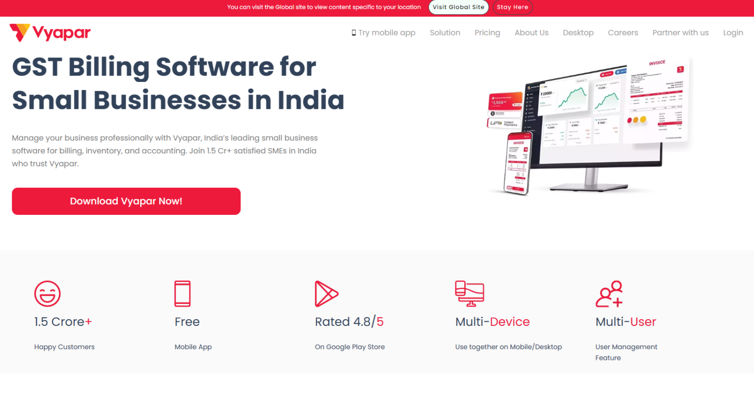Vyapar simplifies billing, invoicing, and GST compliance for SMBs.