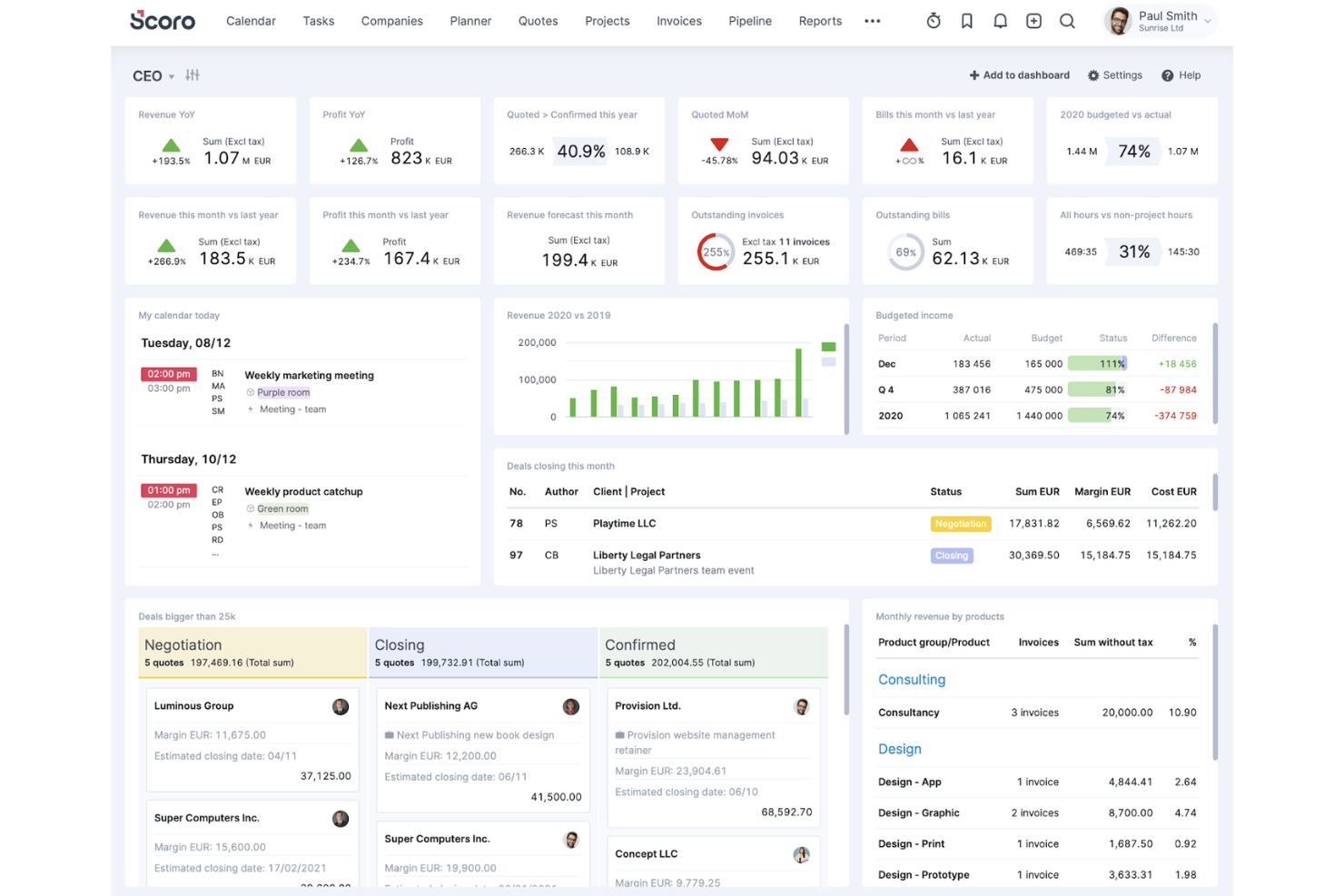 Scoro centralizes projects, billing, and reporting with automation.