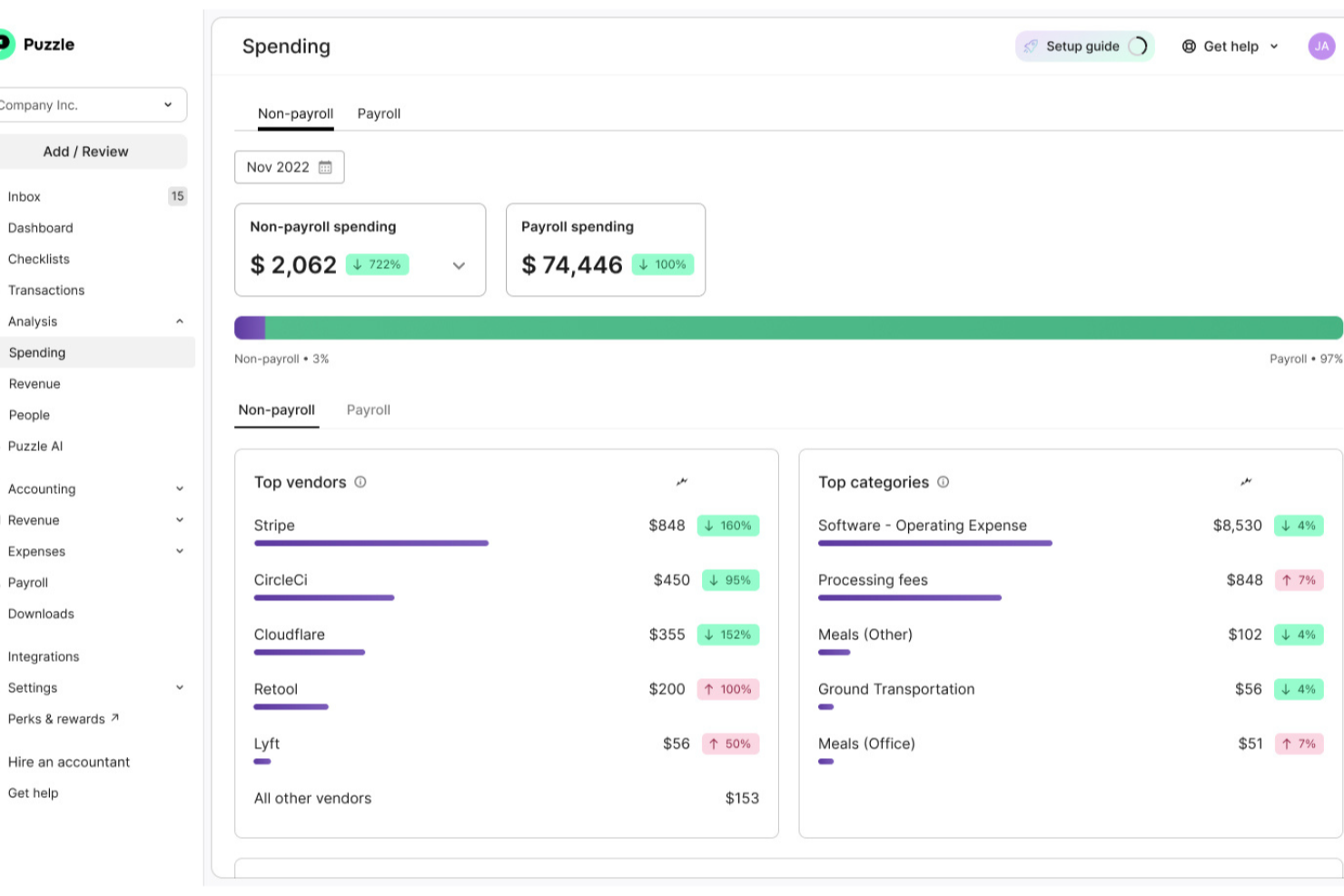 Puzzle.io screenshot - 17 Best Accounting Software for Mac Reviewed for 2026