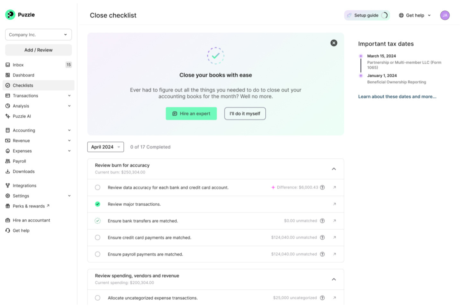 Puzzle.io screenshot - 17 Best Accounting Software for Mac Reviewed for 2026