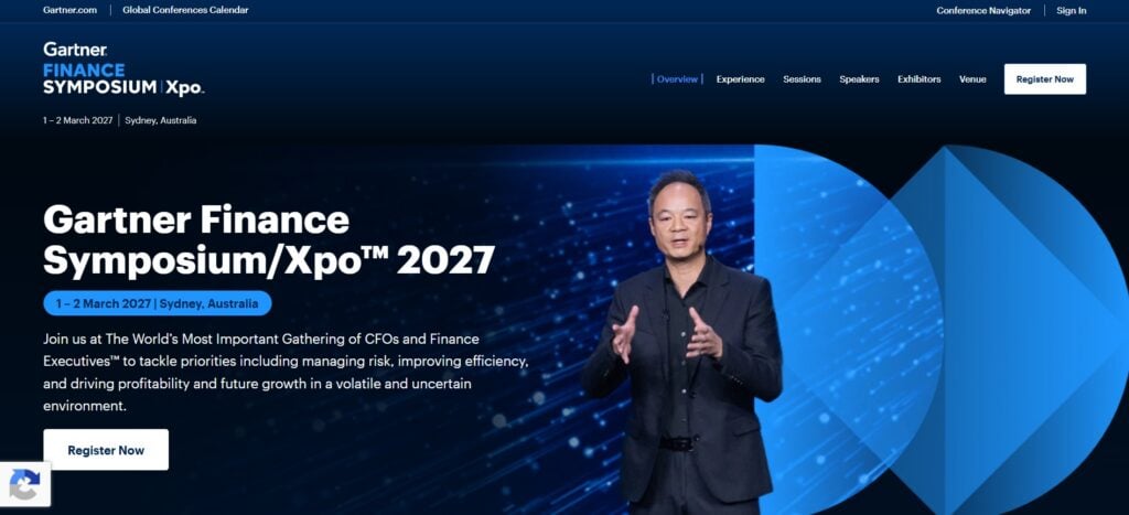 The landing page for the Gartner Finance Symposium/Xpo 2027