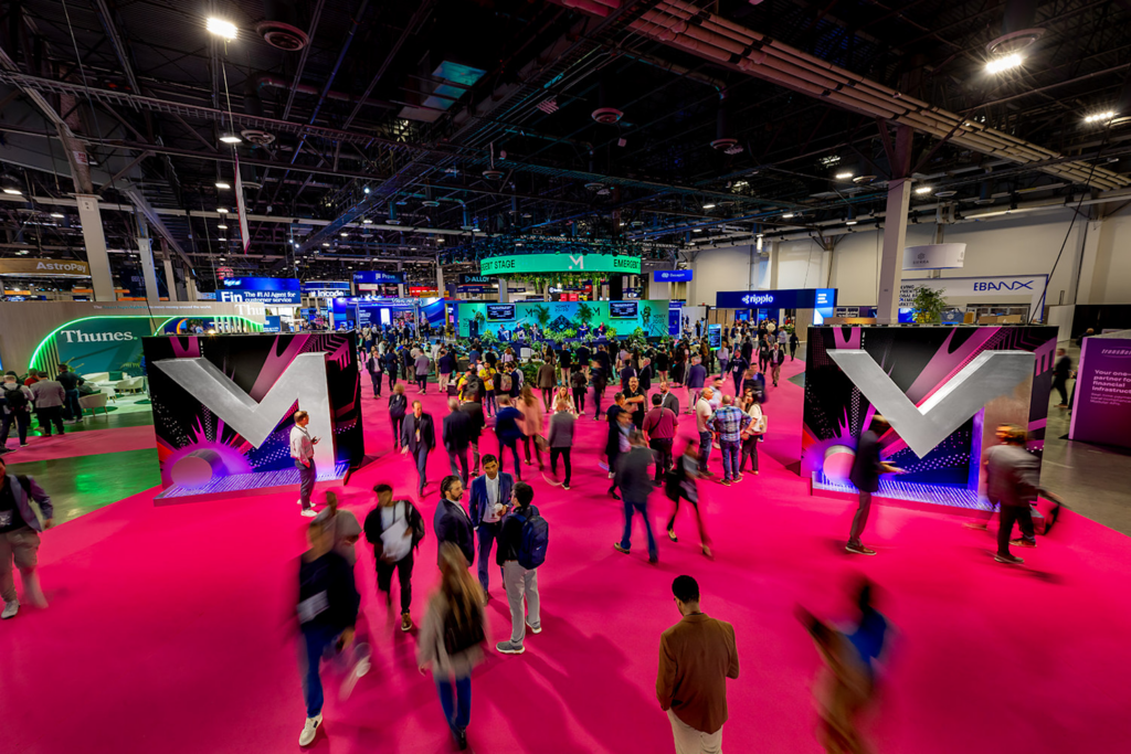 The busy trade show floor of Money 20/20 Global