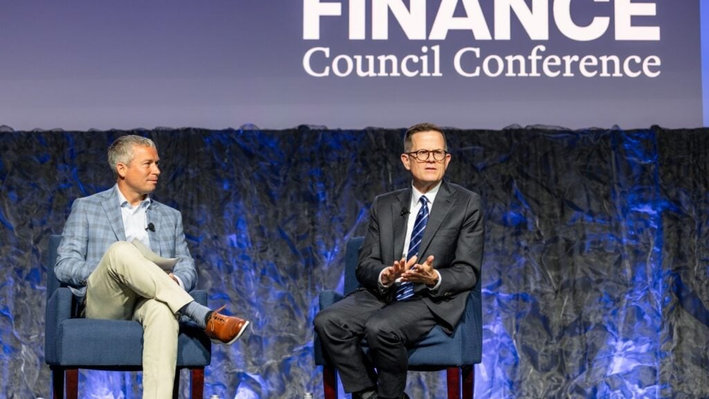 A fireside chat at the Finance Council Conference