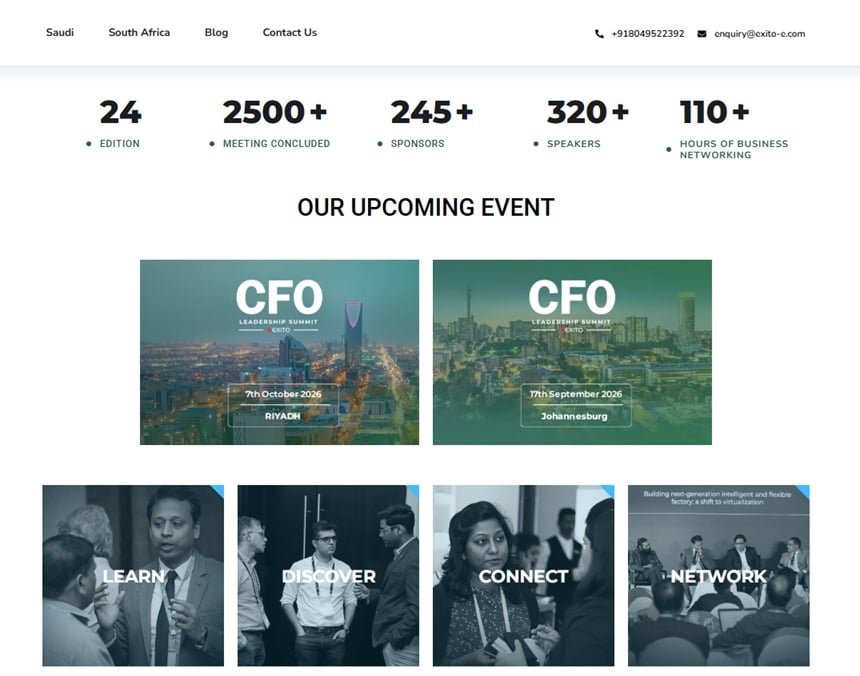 Webpage of the CFO Leadership Summit 2026