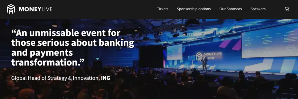 Screenshot of the Money Live Summit conference landing page