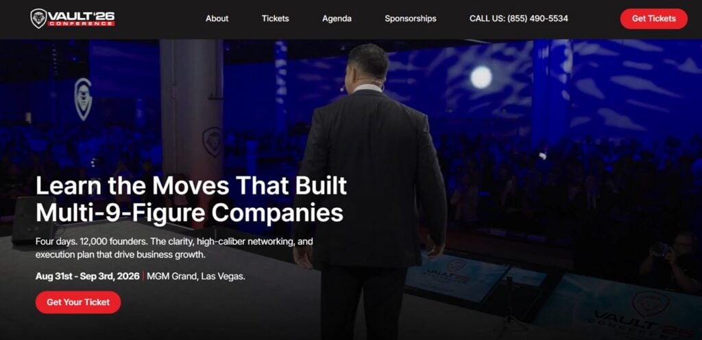 Landing page of The Vault Conference 2026