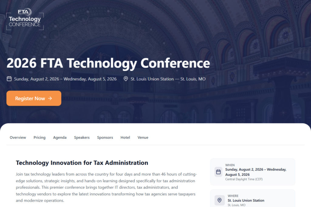 Landing page of the 2026 FTA Technology Conference and Expo