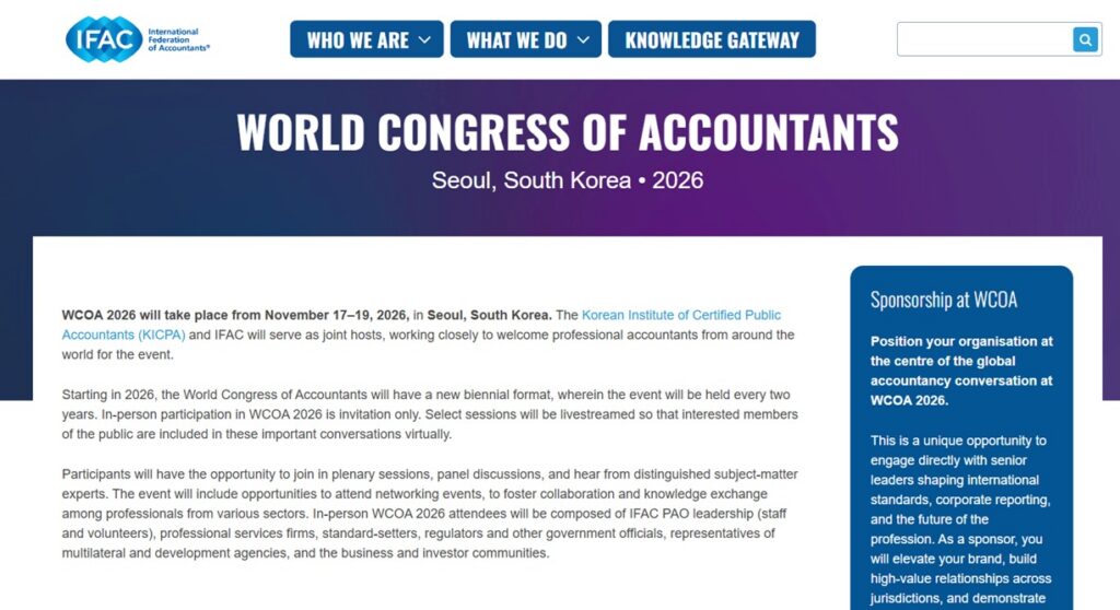 Information page for The World Congress of Accountants 2026