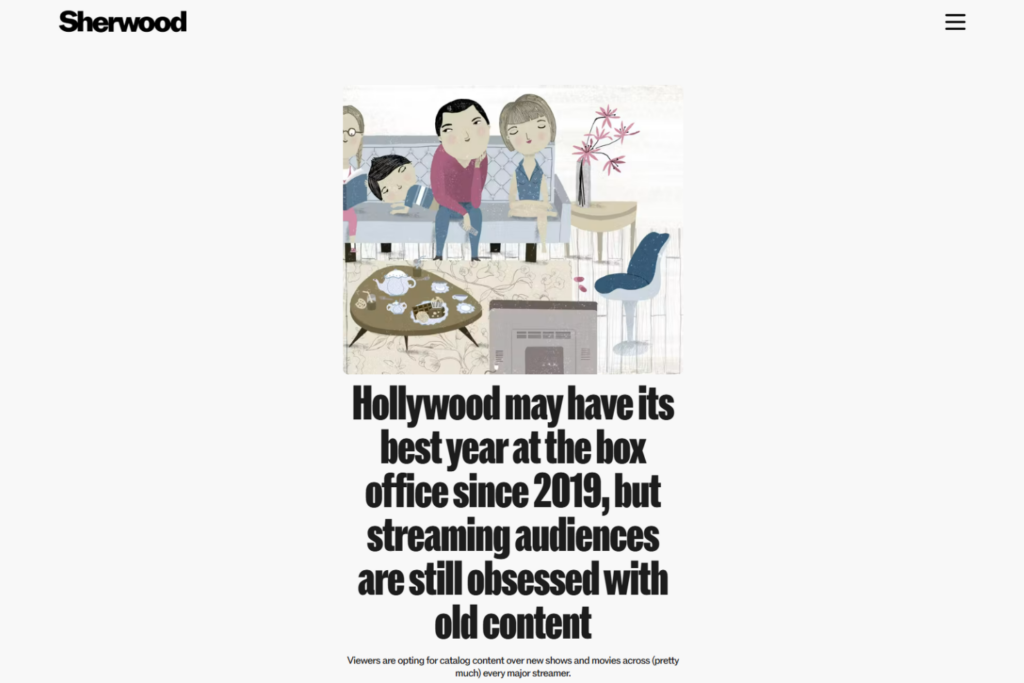 Chartr article page featuring a visual story on entertainment and streaming trends