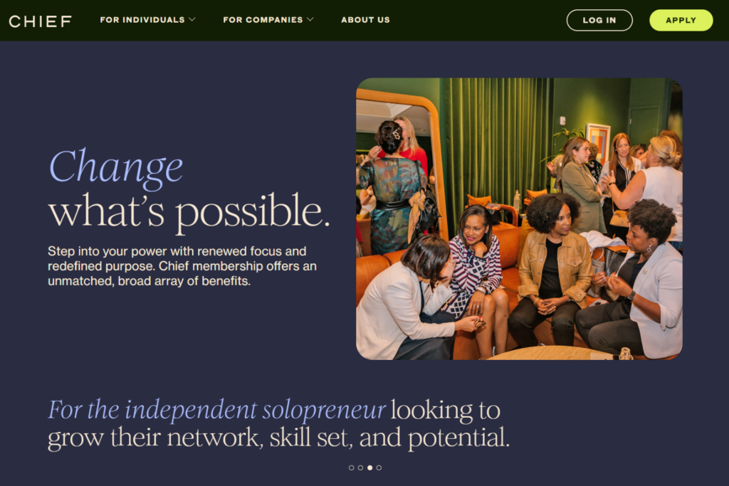 Chief membership page for women executives