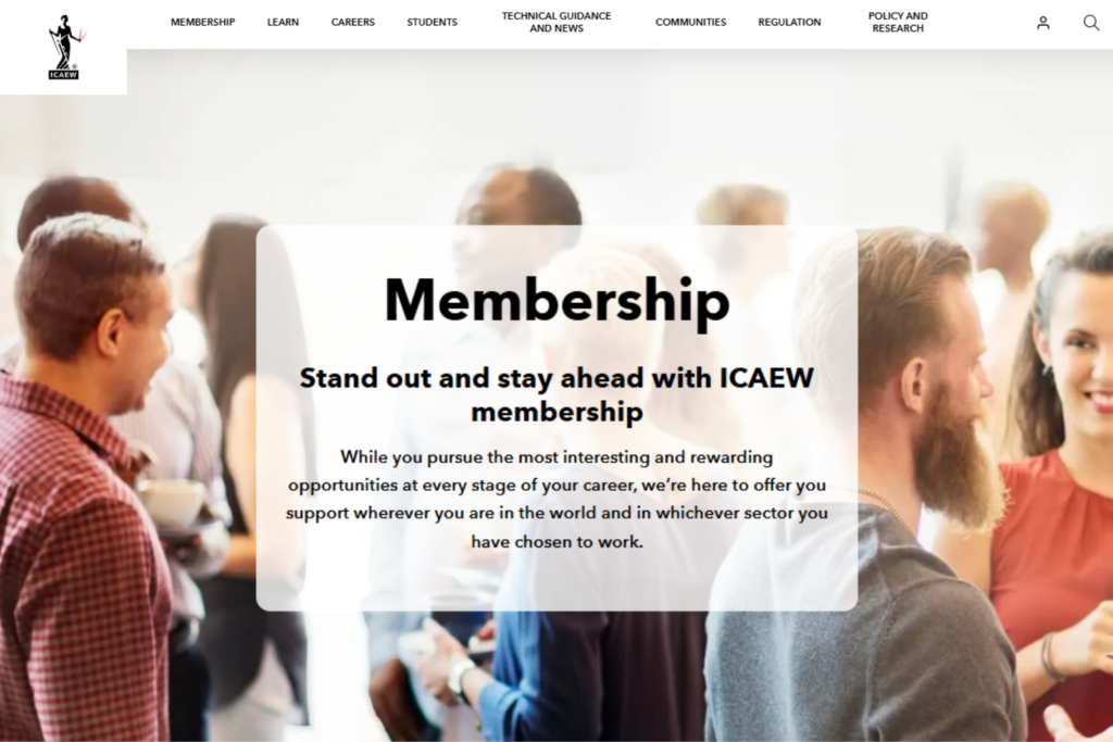 ICAEW membership page