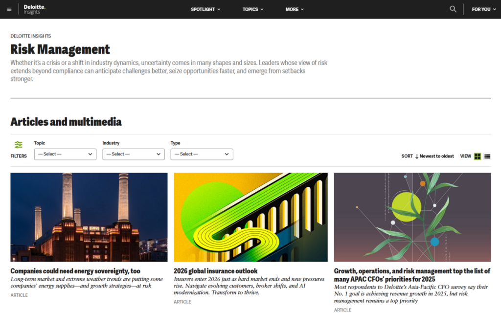 Deloitte Insights Risk Management article hub