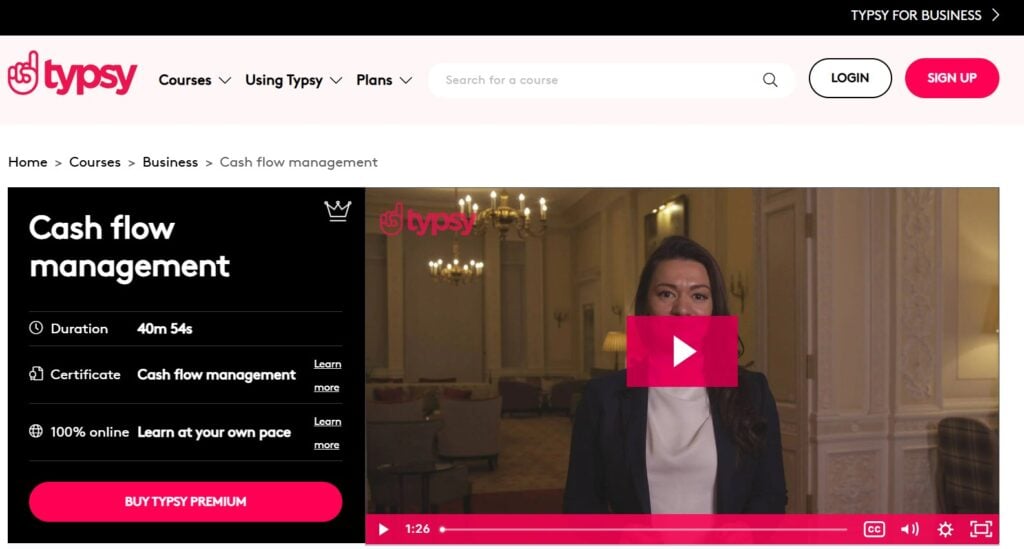 Cash Flow Management course website