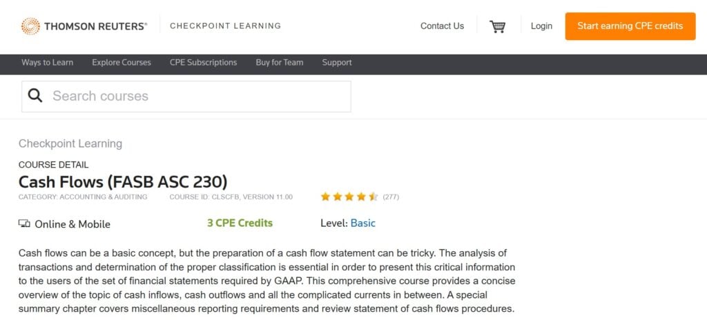 Cash Flows (FASB ASC 230) course page