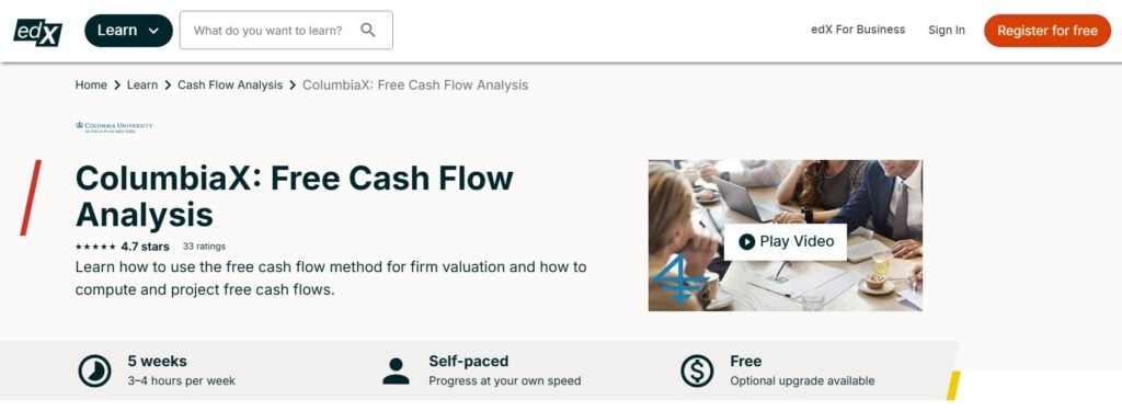 Free Cash Flow Analysis course page