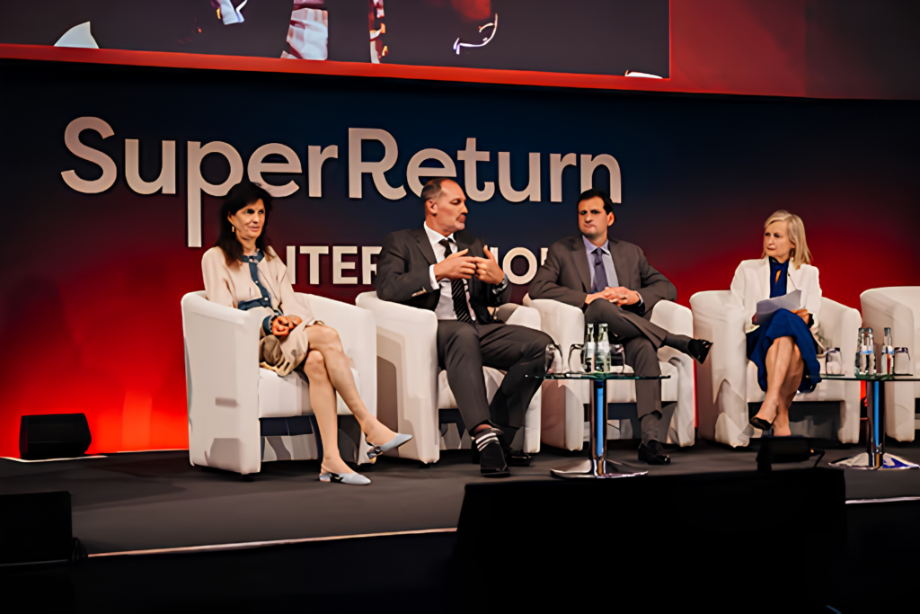 Panelists sharing insights at the SuperReturn International conference