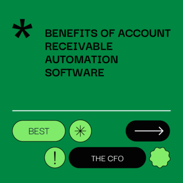 Benefits of account receivable automation software text on green background