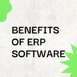 Benefits of erp software text on white background