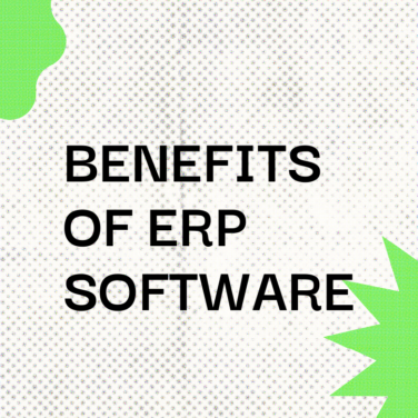 Benefits of erp software text on white background