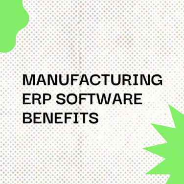Manufacturing erp software benefits text on grey background