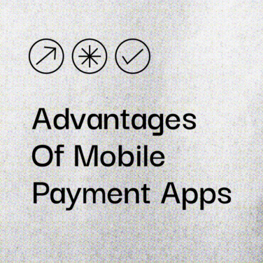 Advantages of mobile payment apps text on white background